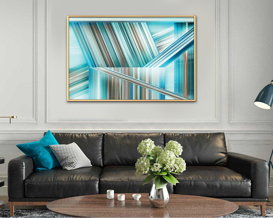 客廳裝飾畫 新中式書房辦公室配畫 晶瓷畫 壁畫  幾何系列